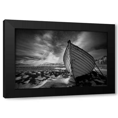On Dry Land Black Modern Wood Framed Art Print by Ingibergsson, Bragi