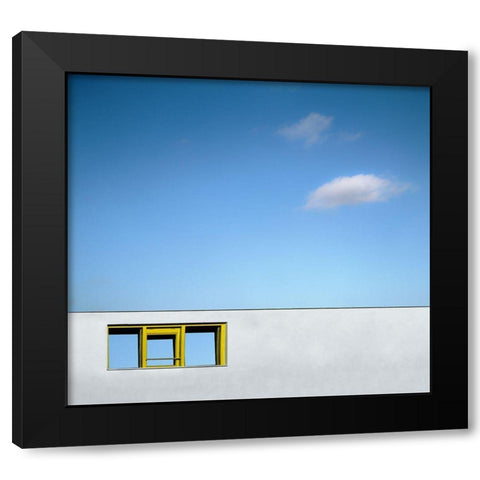 Yellow Window Black Modern Wood Framed Art Print with Double Matting by Claes, Gilbert