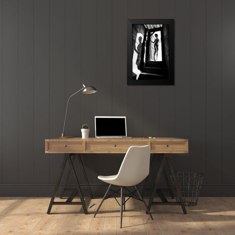 Her Other Self Black Modern Wood Framed Art Print by Mest, Olga