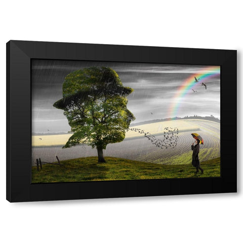 Point Of View Black Modern Wood Framed Art Print by Kiciak, Christophe