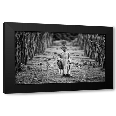 Lost Black Modern Wood Framed Art Print by Jovic, Goran