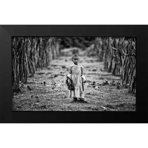 Lost Black Modern Wood Framed Art Print by Jovic, Goran