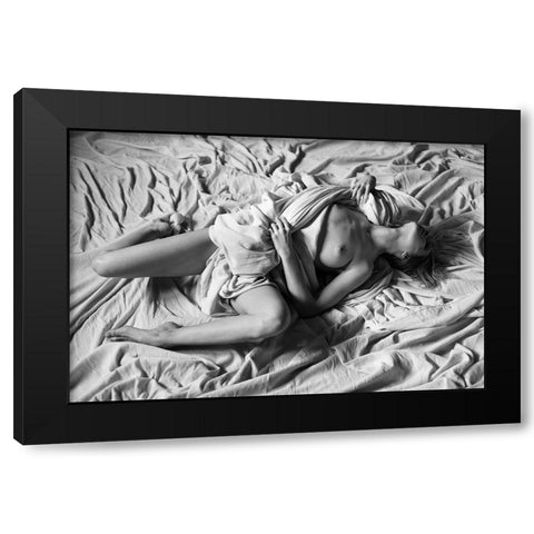 Woman Beauty Black Modern Wood Framed Art Print with Double Matting by Blasko, Jan