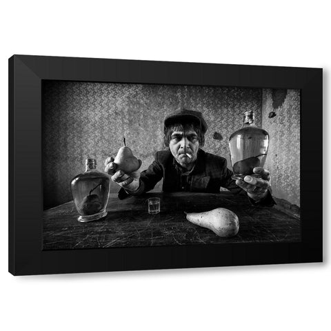 Eat Or Drink? Black Modern Wood Framed Art Print by Grobenski, Mario