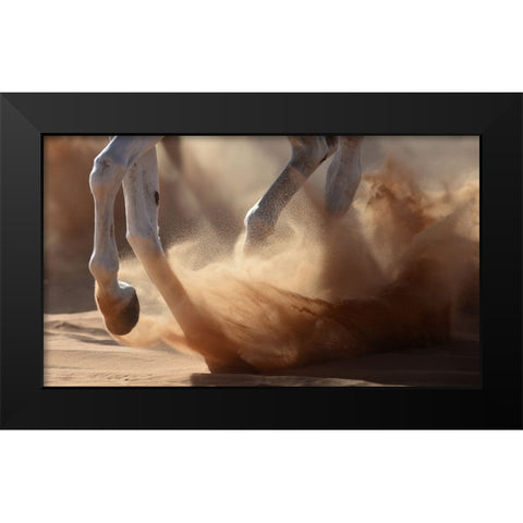 Oman Desert Black Modern Wood Framed Art Print by Civici, Kadir
