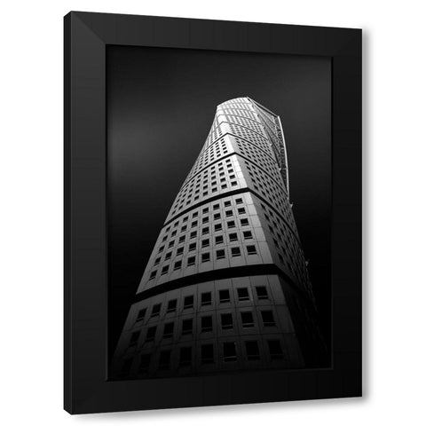 Magic Tower Black Modern Wood Framed Art Print by Ioneanu, Dragos