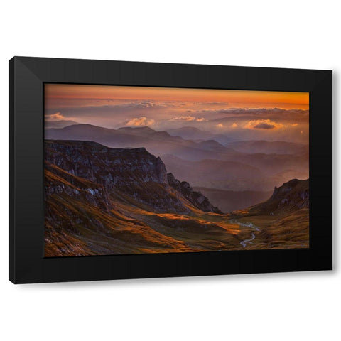 Vantage Point Black Modern Wood Framed Art Print by Zsolt Andras, Szabo