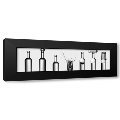 Bottles Game Black Modern Wood Framed Art Print by Kasmasov, Valeriy