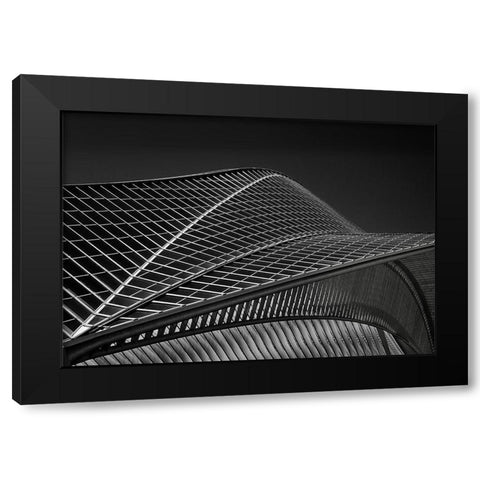 Stationlines Black Modern Wood Framed Art Print with Double Matting by Van Maastricht, Henk