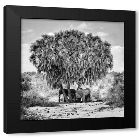 Noon Meeting Black Modern Wood Framed Art Print with Double Matting by Rebro, Marcel