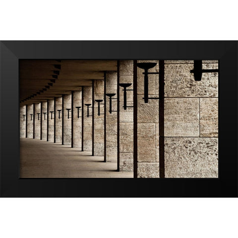The Torches Black Modern Wood Framed Art Print by Lindbergh, Karl-Axel