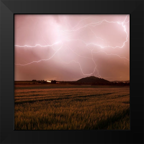 Lightshow Black Modern Wood Framed Art Print by Schumacher, Nicolas