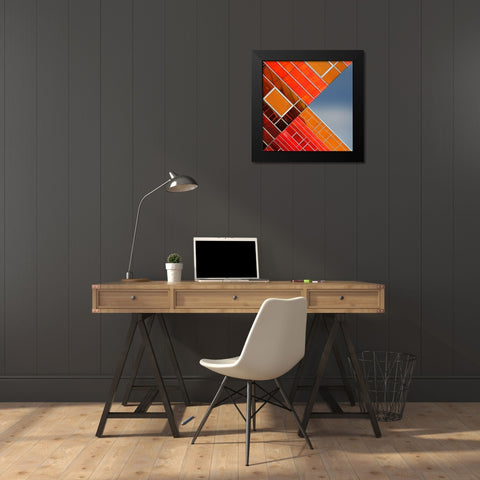 Cross Lines 2 Black Modern Wood Framed Art Print by Jonkman, Gerard