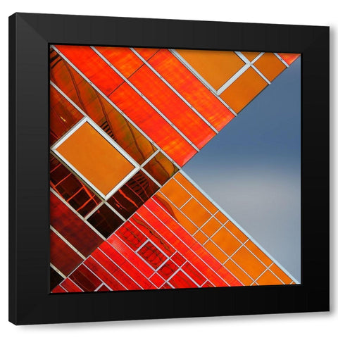 Cross Lines 2 Black Modern Wood Framed Art Print by Jonkman, Gerard