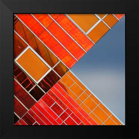Cross Lines 2 Black Modern Wood Framed Art Print by Jonkman, Gerard