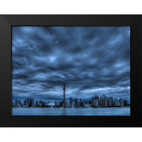 Toronto Blue Black Modern Wood Framed Art Print by Witjes, Max