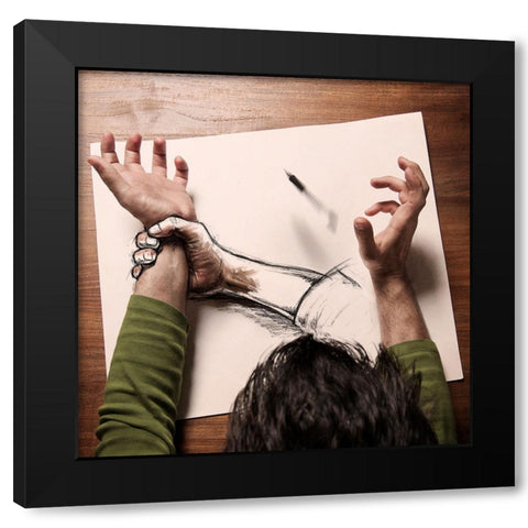 Dacsir DExistence 1-5 Black Modern Wood Framed Art Print by Del Grosso, Sebastien