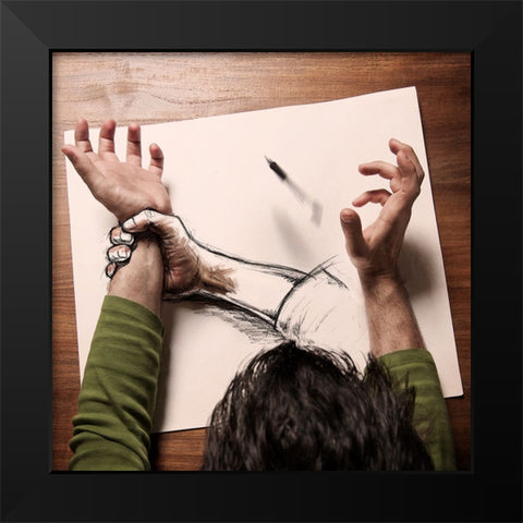 Dacsir DExistence 1-5 Black Modern Wood Framed Art Print by Del Grosso, Sebastien