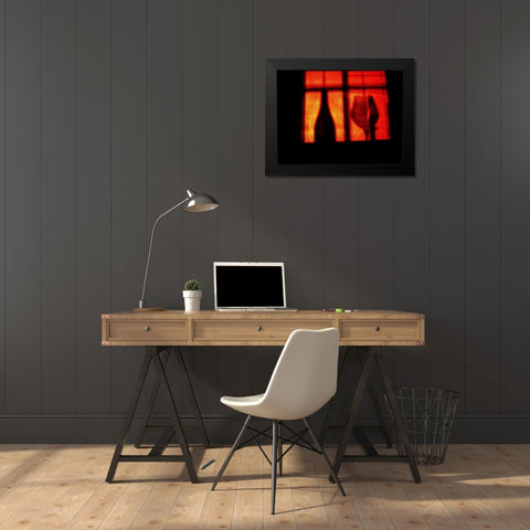 A Glass Of Red Wine Black Modern Wood Framed Art Print by Ludvigson, Anders