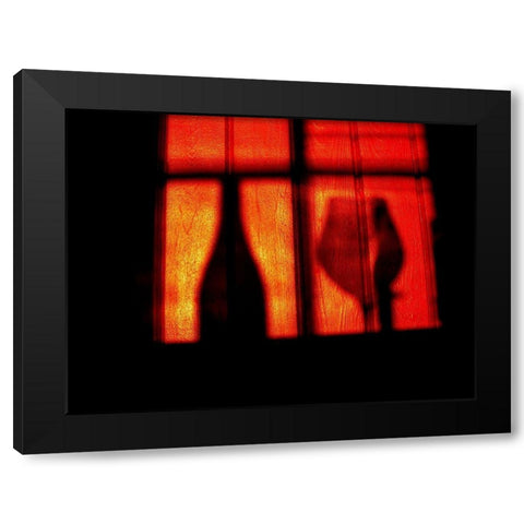 A Glass Of Red Wine Black Modern Wood Framed Art Print by Ludvigson, Anders