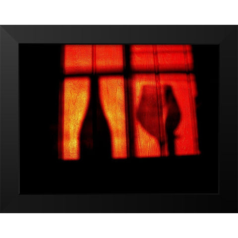 A Glass Of Red Wine Black Modern Wood Framed Art Print by Ludvigson, Anders