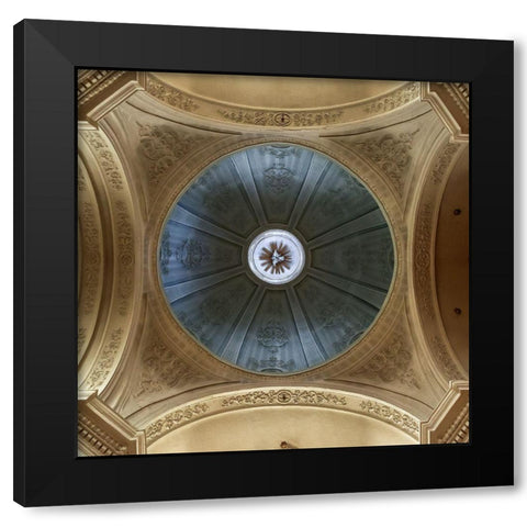 Radiating Star Black Modern Wood Framed Art Print by Van Den, Jef