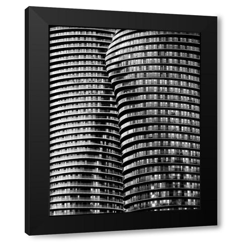Absolute Towers Black Modern Wood Framed Art Print with Double Matting by Shainidze, Roland