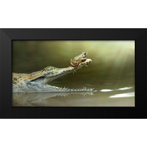 I Will Survive Black Modern Wood Framed Art Print by Bhs, Fahmi