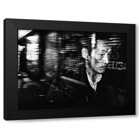 Untitled Black Modern Wood Framed Art Print with Double Matting by Suzuki, Tatsuo