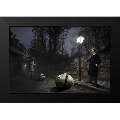 Rocks Have Feelings Too Black Modern Wood Framed Art Print by Kiciak, Christophe