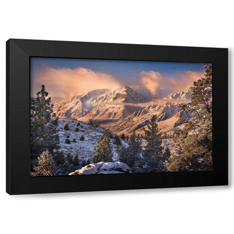 Mountain Light Black Modern Wood Framed Art Print with Double Matting by Moore, Chris