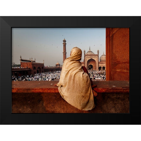 Teleportation Black Modern Wood Framed Art Print by Dubey, Prateek