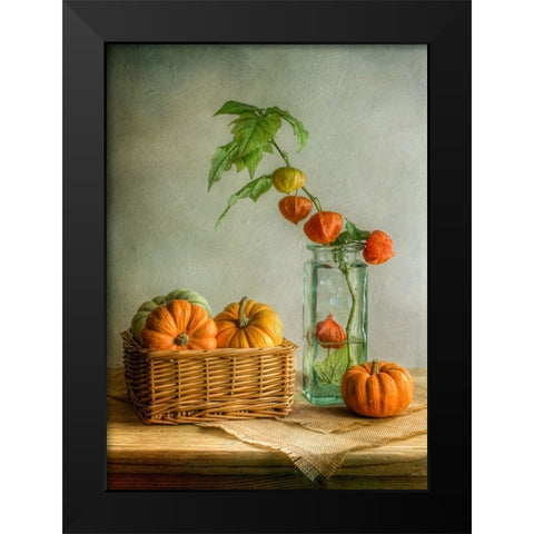 Autumn Black Modern Wood Framed Art Print by Disher, Mandy