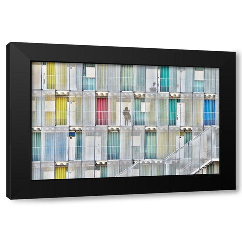 Housemate Black Modern Wood Framed Art Print by Ikeda, Keisuke