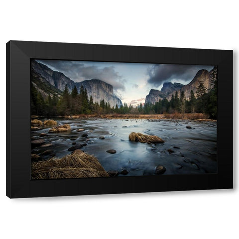 The Dark Flow Black Modern Wood Framed Art Print by Chantaravisoot, Naphat