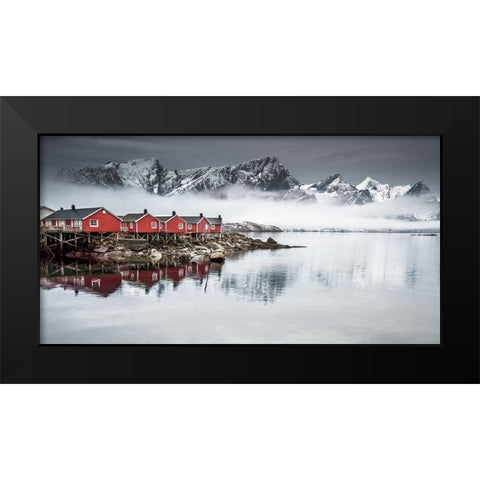 Lofoten Black Modern Wood Framed Art Print by Yaakobi, Lior