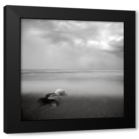 The Rock Black Modern Wood Framed Art Print with Double Matting by Antonio Cobo, Marco