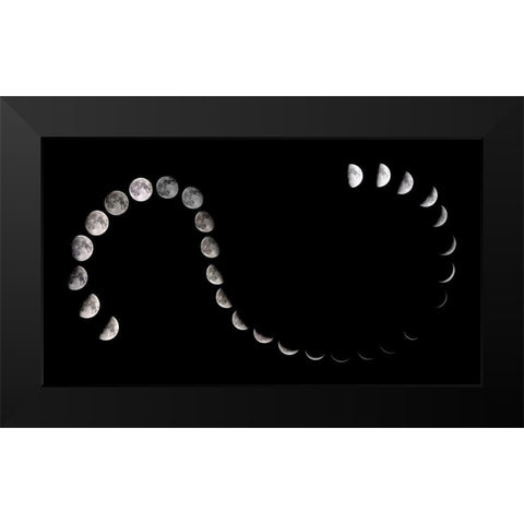 Moon Path Black Modern Wood Framed Art Print by Nigam, Nimit