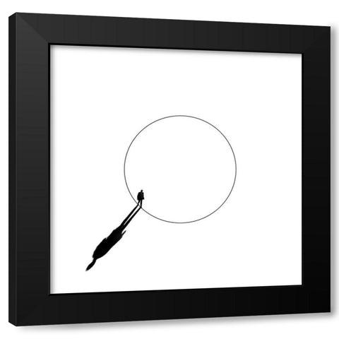 Walking The Circle! Black Modern Wood Framed Art Print with Double Matting by Limberg, Huib
