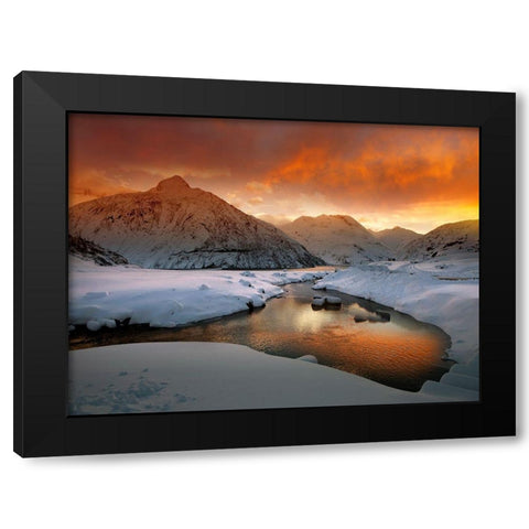 Early Winter Mood Black Modern Wood Framed Art Print by Schumacher, Nicolas