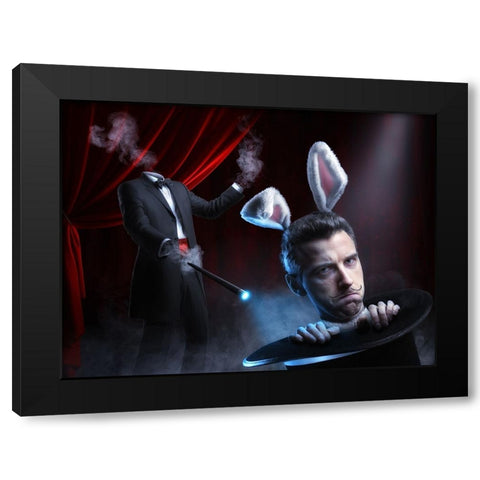 Very Bad Trick Black Modern Wood Framed Art Print by Kiciak, Christophe