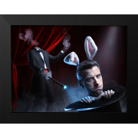 Very Bad Trick Black Modern Wood Framed Art Print by Kiciak, Christophe