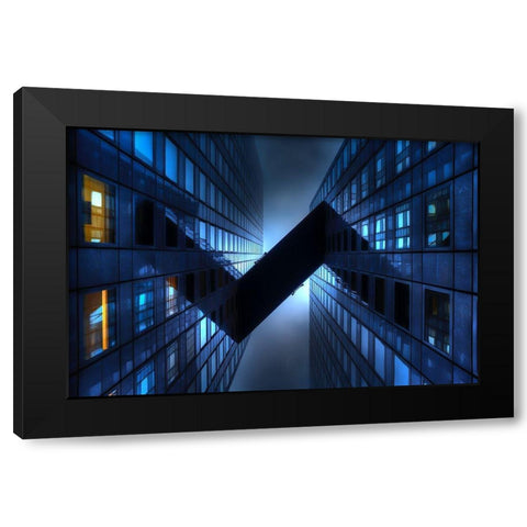 \/\ Black Modern Wood Framed Art Print by Maupetit, Arnaud