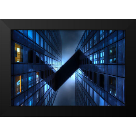 \/\ Black Modern Wood Framed Art Print by Maupetit, Arnaud