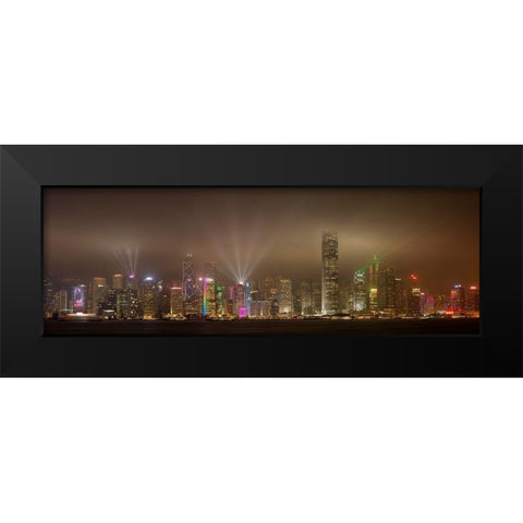 Hong Kong Island Black Modern Wood Framed Art Print by Murphy, Daniel