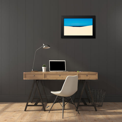 Sky Sea Desert Black Modern Wood Framed Art Print by Luca, Liloni