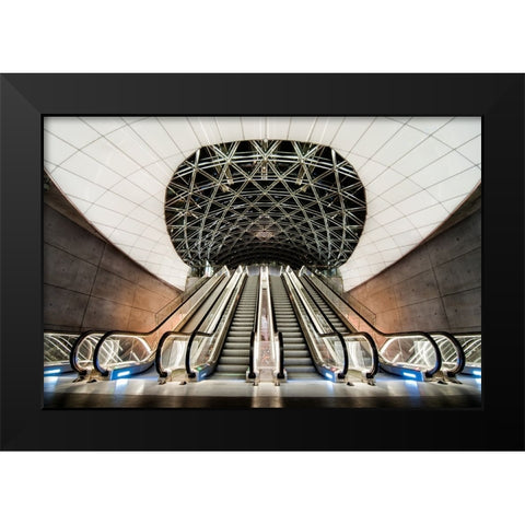 Below The Concrete Surface Black Modern Wood Framed Art Print by Oleksinski, Jacek