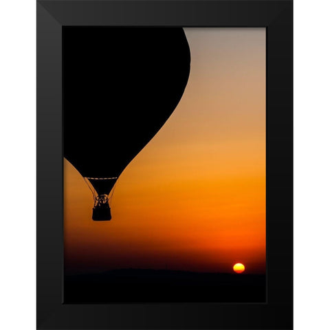 Two Balloons Black Modern Wood Framed Art Print by Eliash, Tomer