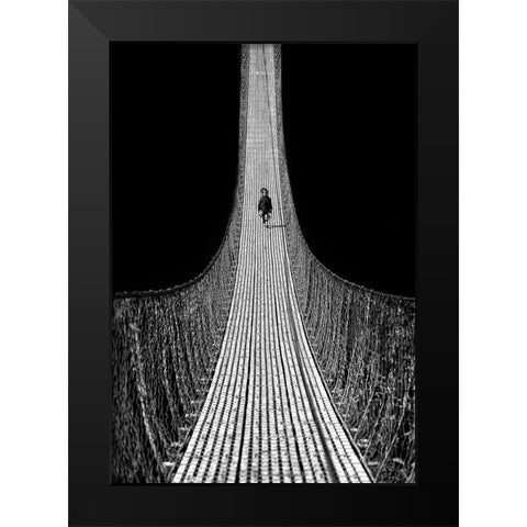 Bridge To The Future Black Modern Wood Framed Art Print by Depaepe, Yvette