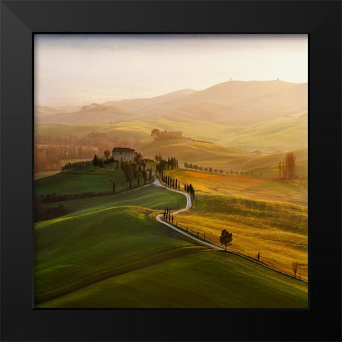 Val D Orcia Black Modern Wood Framed Art Print by Pawlak, Jarek